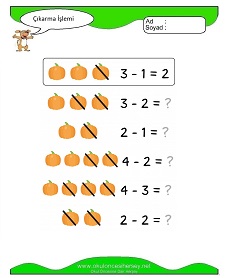 Çıkarma İşlemi Çalışma Sayfaları
